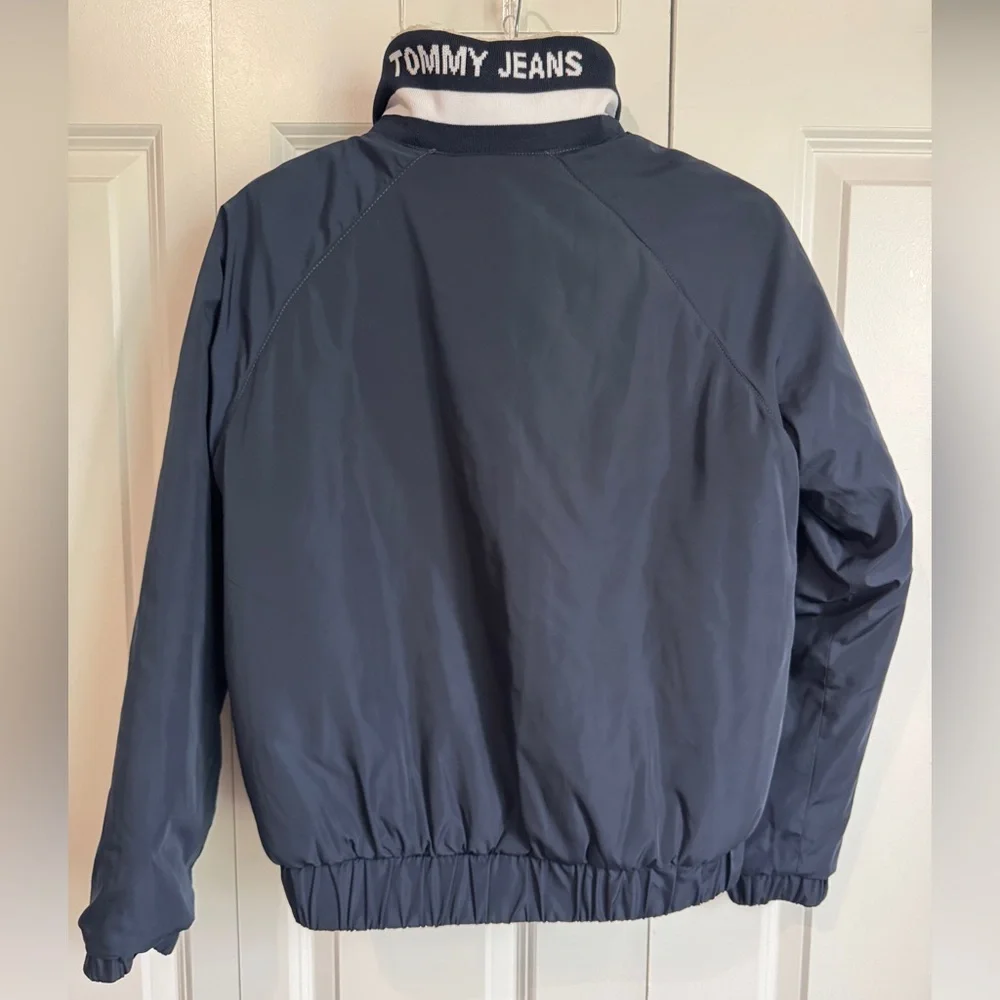 Tommy Jeans Reversible Sherpa Fleece Bomber Jacket Size XS Full Zip Pockets - Picture 4 of 9